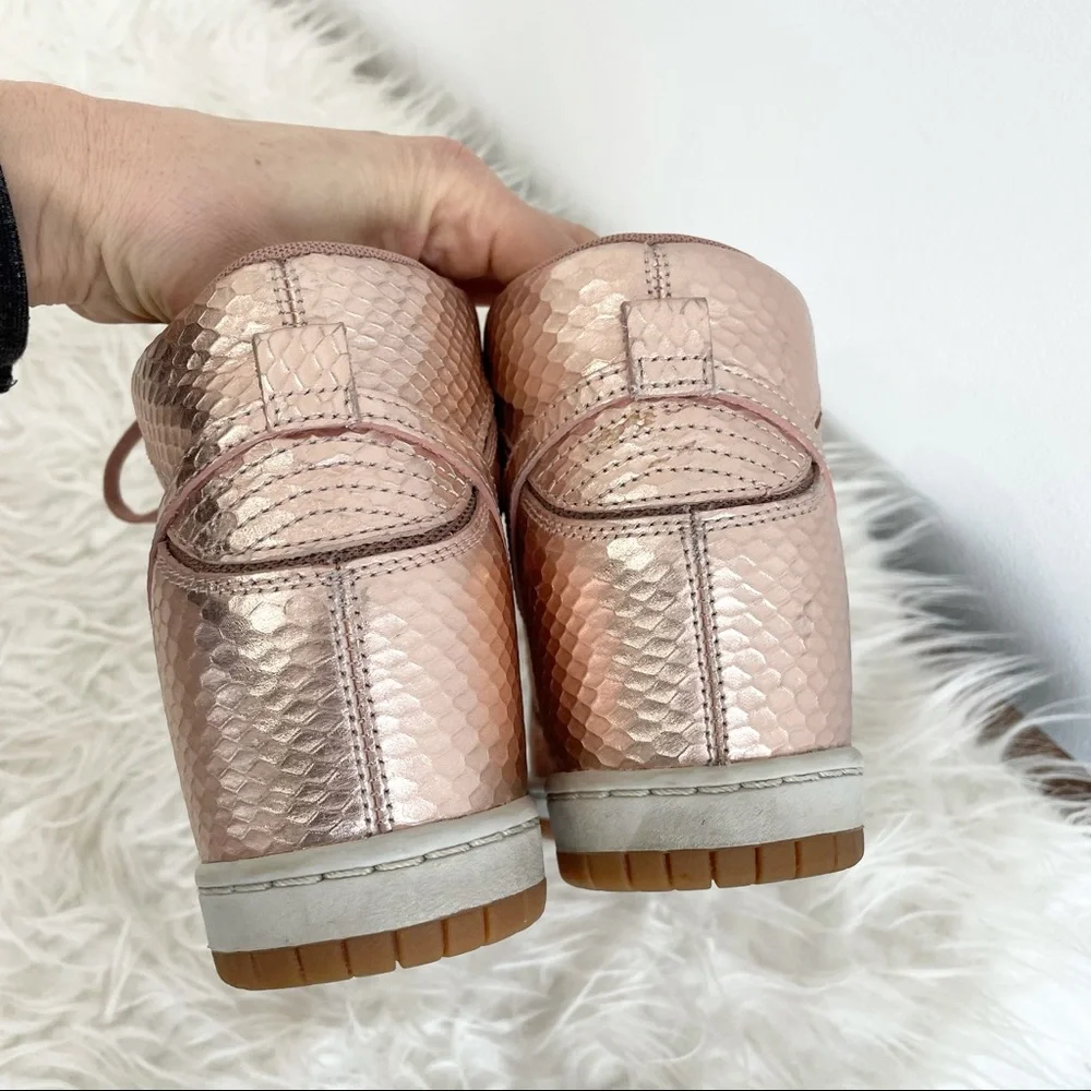 Nike Women's Metallic Rose Gold High-Top Sneakers